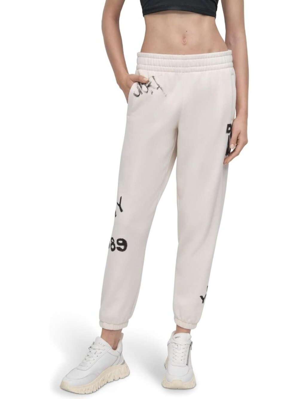 High Rise Smocked Waistband Jogger Pants for Women - Comfy Casual Athleisure